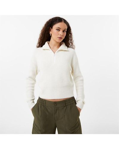 Jack Wills Open Funnel Neck Cropped Jumper - White