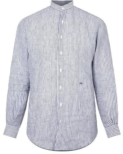 Patrick Grant Studio Picadilly Tailored Fit Stripe Shirt - Blue