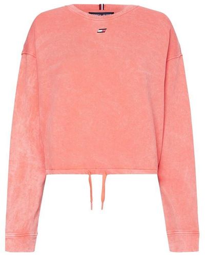 Tommy Sport Relaxed Linen C-nk Sweatshirt - Pink
