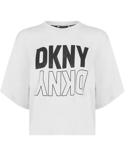 DKNY Reflect Cropped T Shirt - Grey