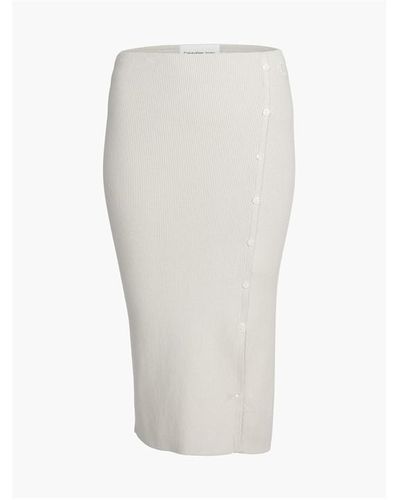 Calvin Klein Button Down Skirt - White