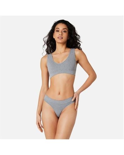 Miso Seamless Thong And Bra Set - Grey