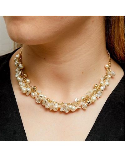 Mood Cream Pearl And Polished Shaker Necklace - Brown