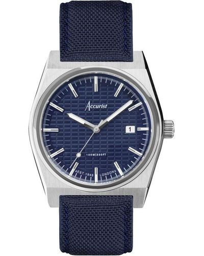 Accurist Stainless Steel Classic Analogue Quartz Watch - Blue