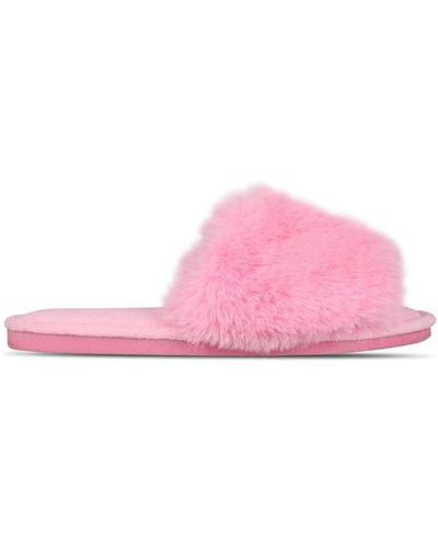 Be You Faux Fur Slider Slipper - Pink