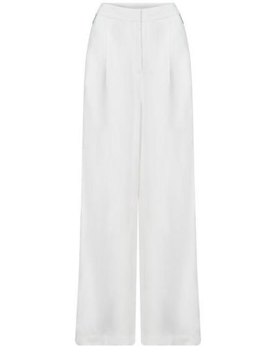 Tommy Hilfiger Icons Wide Leg Stripe Trousers - White