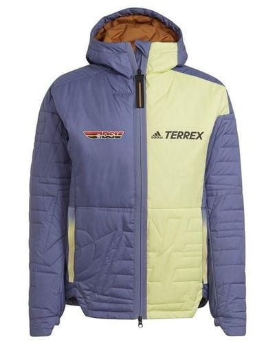 adidas Terrex Myshelter Primaloft Hooded Padded Jacket Me Puffer - Blue