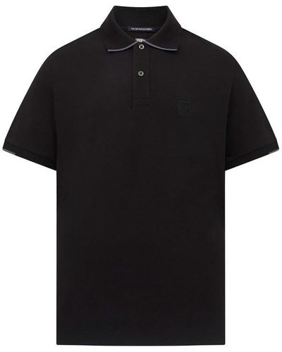 CP COMPANY METROPOLIS Rib Stretch Tipped Polo Shirt - Black