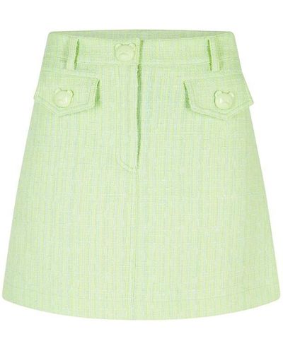 Moschino Teddy Tweed Mini Skirt - Green