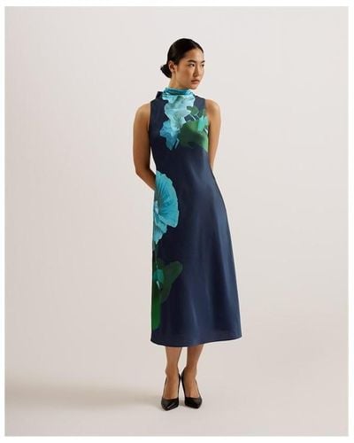 Ted Baker Ted Timava Dress Ld42 - Blue
