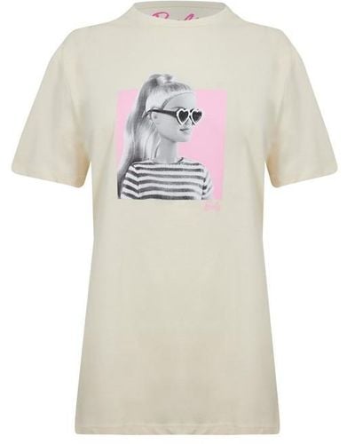 Character Barbie Back Graphic T-shirt Stone - White