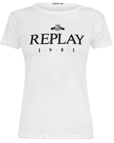Replay 1981 Logo T Shirt - White