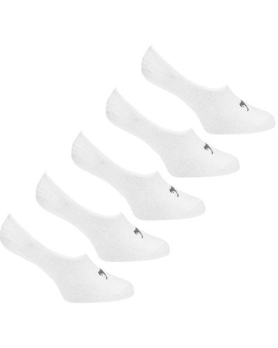 Slazenger 1881 Invisible 5 Pack Trainer Socks - White