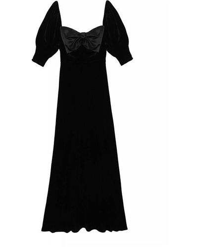 RIXO London Celia Silk Velvet Dress - Black