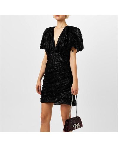 Philosophy Di Lorenzo Serafini Sequinned Ruched Short Sleeve Dress - Black