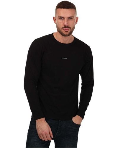 C.P. Company Brushed Jersey Long Sleeve T-shirt - Black