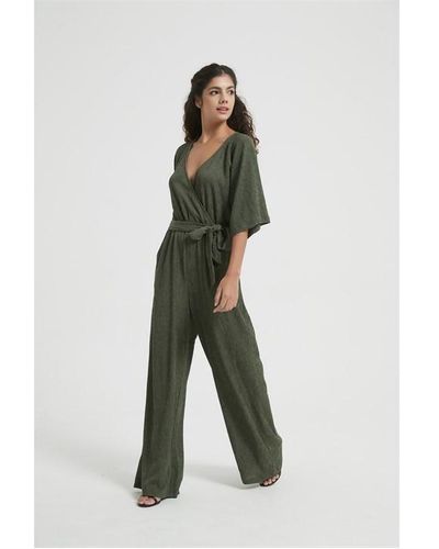 Be You Crinkle Jumpsuit - Green