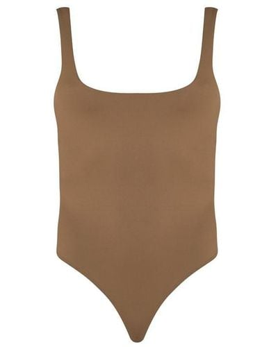 GOOD AMERICAN Modern Scuba Bodysuit - Brown