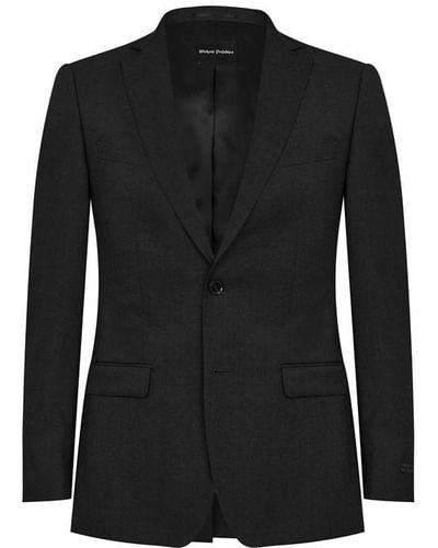 Without Prejudice Kilburn Charcoal Slim Fit Suit Jacket - Black
