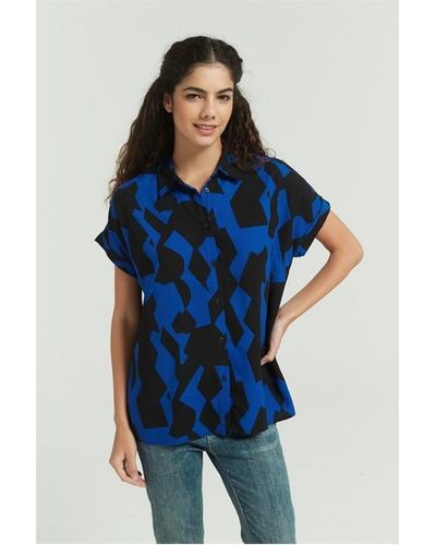 Be You Abstract Print Shirt - Blue