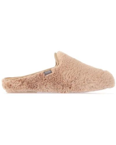 Scholl Maddy Faux Fur Mule Slippers - Natural