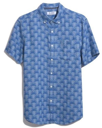 Original Penguin Ss Aop Shirt Sn43 - Blue