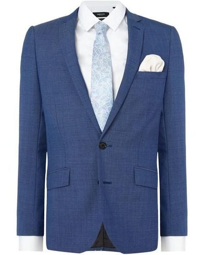 Kenneth Cole Tompkins Slim Fit Pindot Suit Jacket - Blue