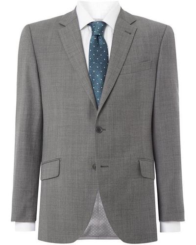 Turner and Sanderson Key Slim Fit Sharkskin Suit Jacket - Grey