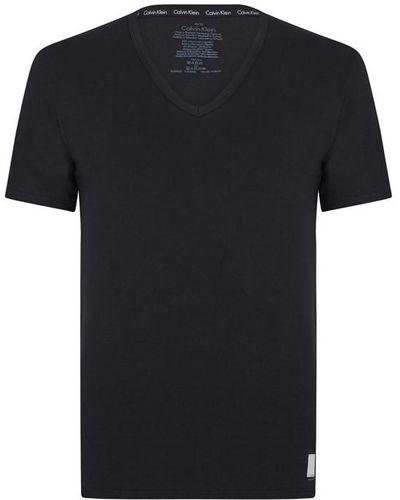 Calvin Klein 2 Pack V Neck T Shirt - Black