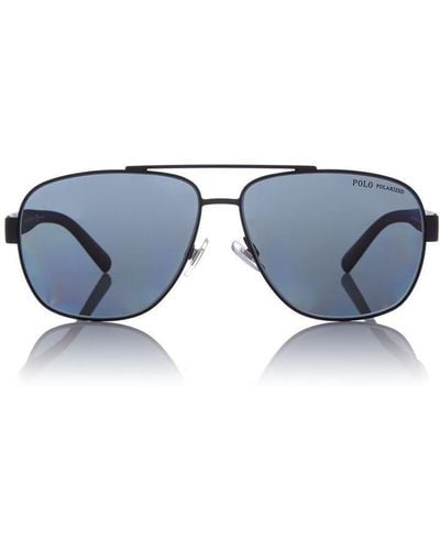 Polo Ralph Lauren Black Ph3110 Pilot Sunglasses - Blue