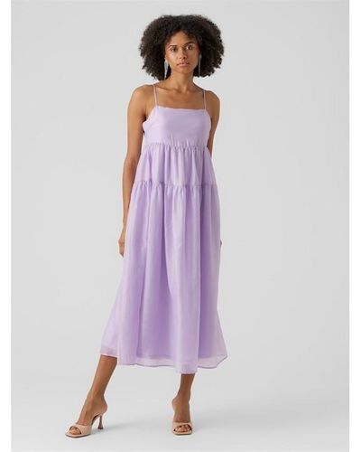 Vero Moda Vm Snglt Dress Wvn Ld99 - Purple