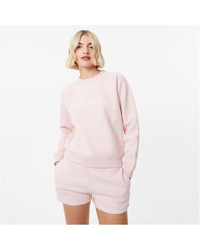 Jack Wills Hunston Graphic Crew Neck Sweatshirt - Pink