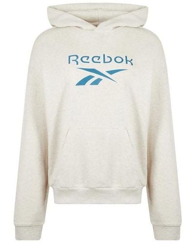 Reebok S Cl Bg Logo Hoodie Chalk Melange Xl - White