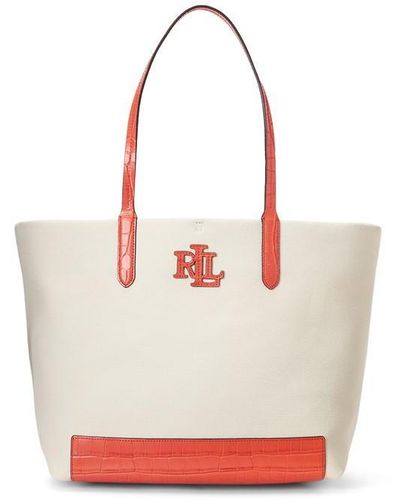 Lauren by Ralph Lauren Goldie Tote Extra Large Handbag - White