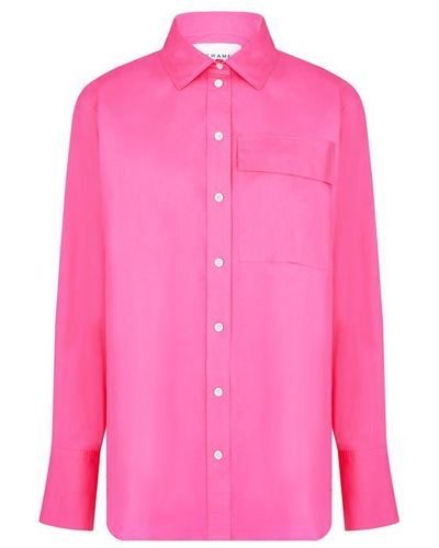 FRAME Oversized Vaca Shirt - Pink