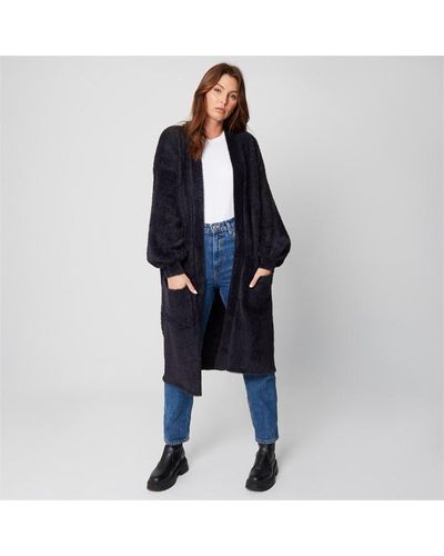 Be You Maxi Textured Knit Cardigan - Blue