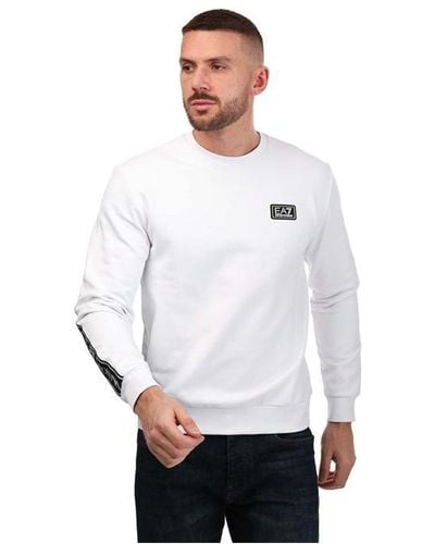 EA7 Small Logo Crew Neck Sweatshirt - White