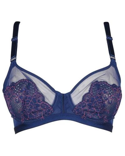 Triumph Style Spotlight Wired Bra With Racer Back - Blue