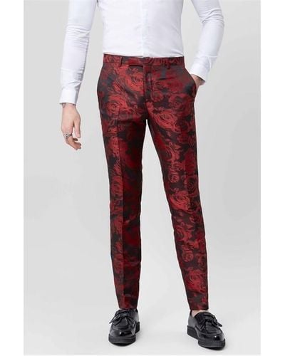 Twisted Tailor Ersat Skinny Fit Tux Trouser - Red