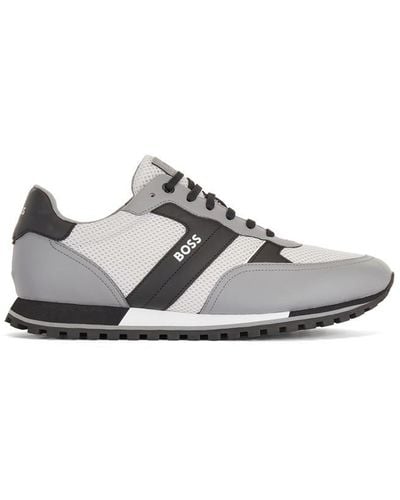 BOSS Parkour Mesh Trainers - Grey