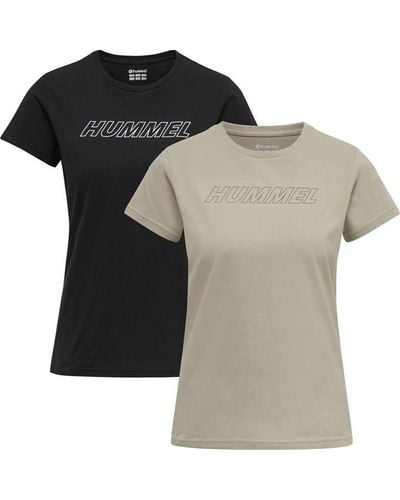 Hummel 2 Pack Cali T Shirts - Black