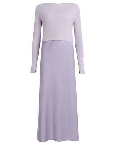 AllSaints Hera 2-in-1 Midi Slip Dress - Purple