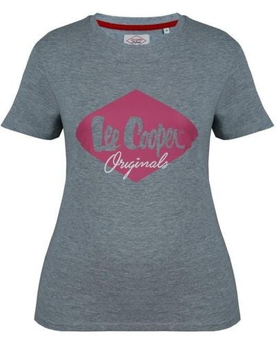 Lee Cooper Diamond T Shirt Ladies - Grey