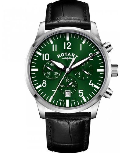 Rotary Gs Pilot D Chronograph Watch - Green