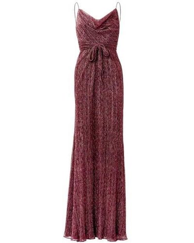 Adrianna Papell Metallic Crinkle Gown - Purple