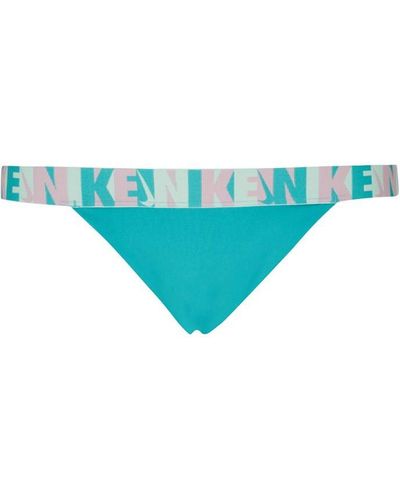 Nike Logo Tape Banded Bikini Bottom - Blue