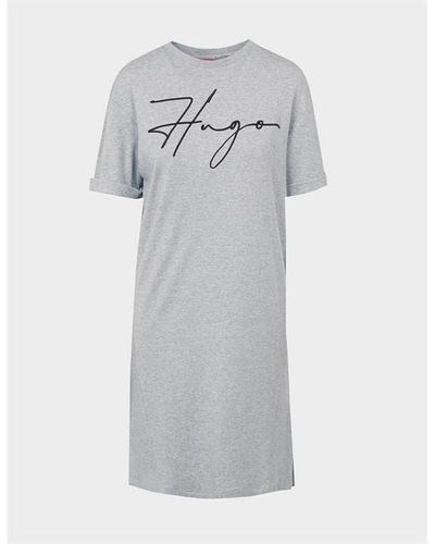 HUGO Neyle Signature Logo Dress - Grey