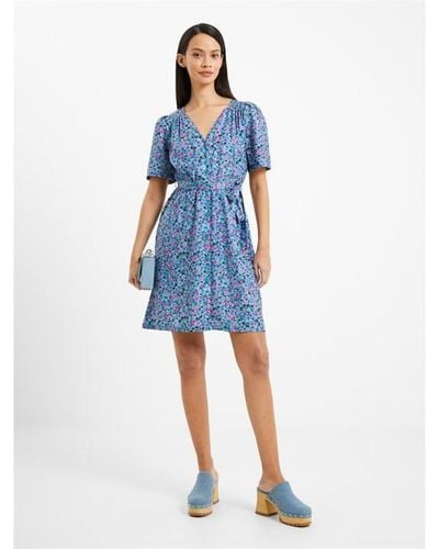 French Connection Alezzia Ely Short Sleeve Dress - Blue