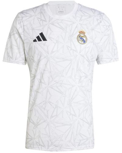 adidas Real Madrid Pre Match Shirt 2024 2025 Adults - White