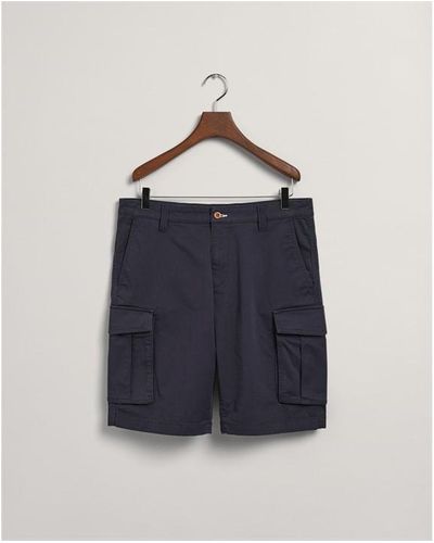 GANT Relaxed Fit Twill Cargo Shorts - Blue